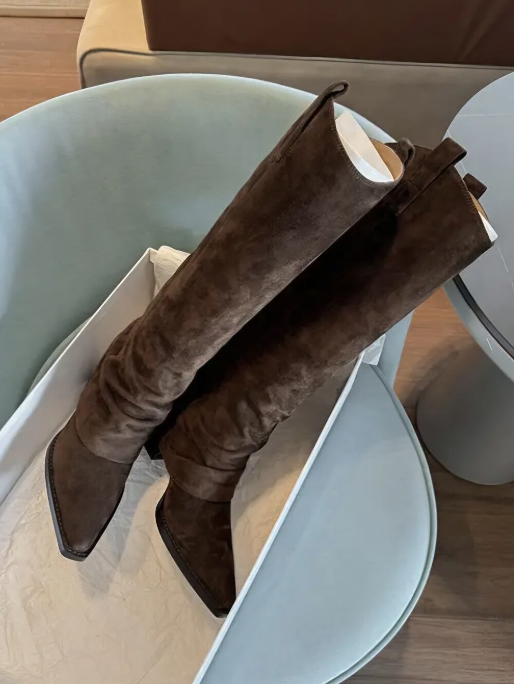 Trending Women's Tall Boots, Match Dresses in Summer; Brown Knee-high Rider Boot - Picture 6 of 16